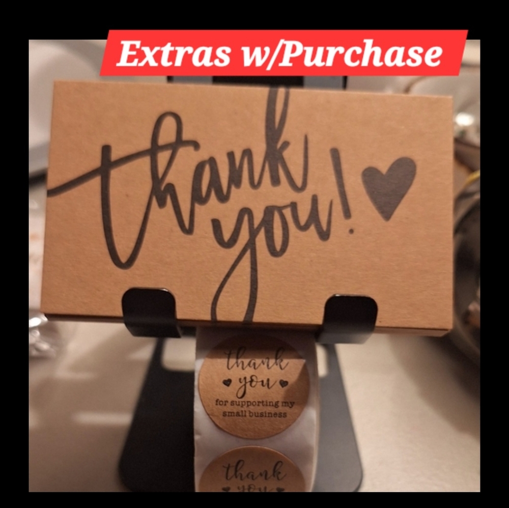 🦋LAST ONE 550ct-50 Kraft Paper Thank You Cards +500 Kraft Paper TY Stickers - Picture 1 of 6